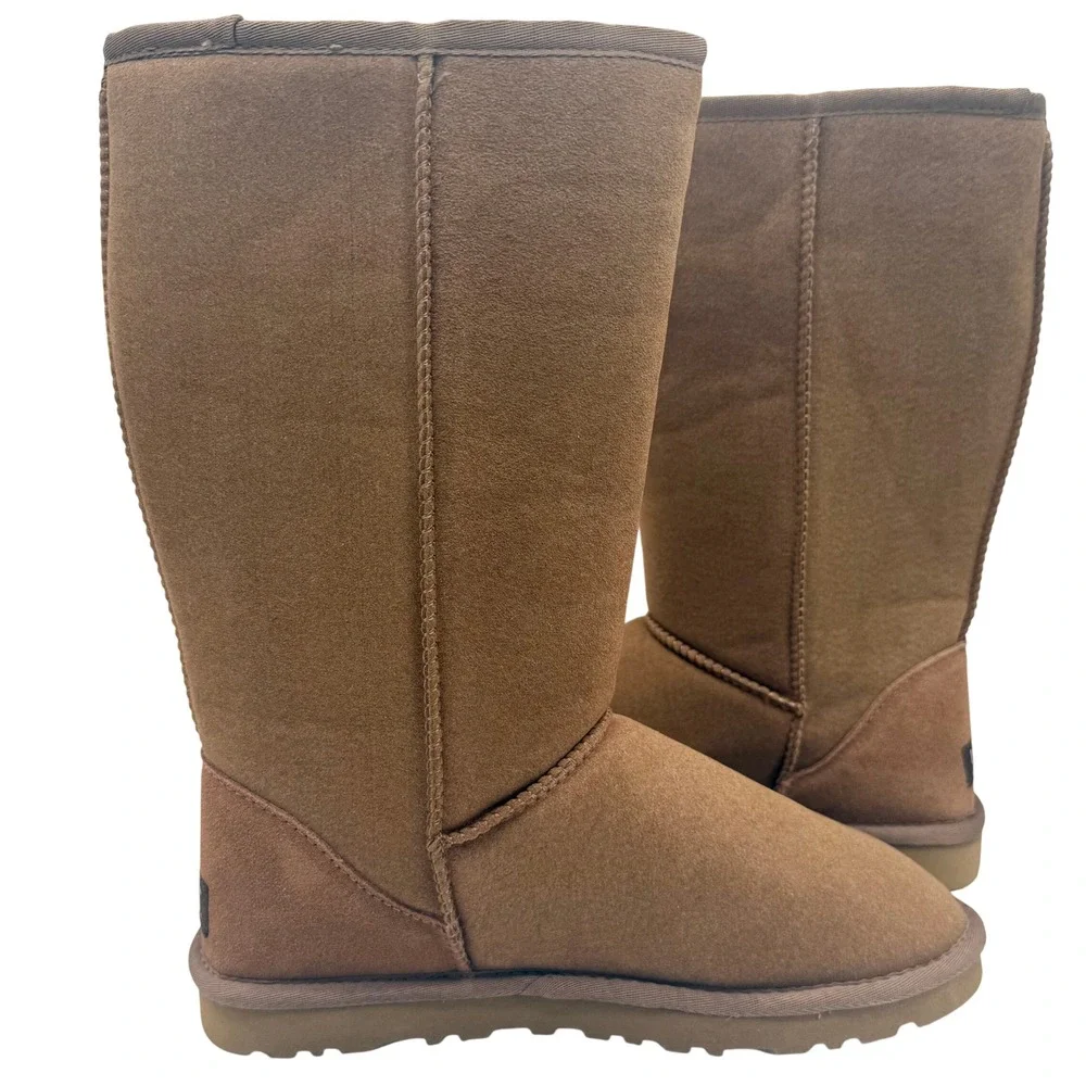 UGG Australia Classic Tall Boots Womens 9 Chestnut Sheepskin Suede 5815 NWOT